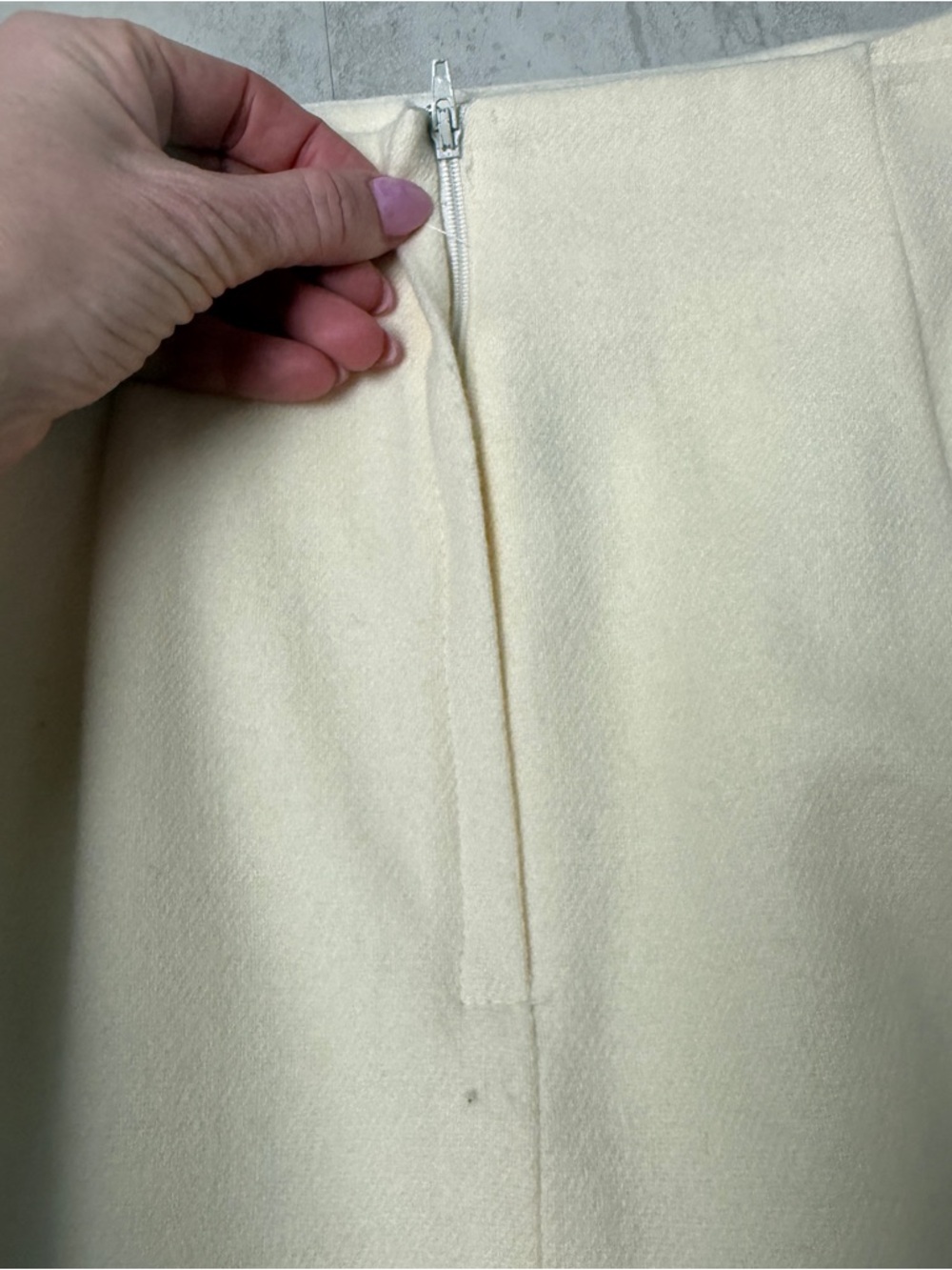 Vintage wool skirt Savannah cream pencil skirt - Picture 6 of 9